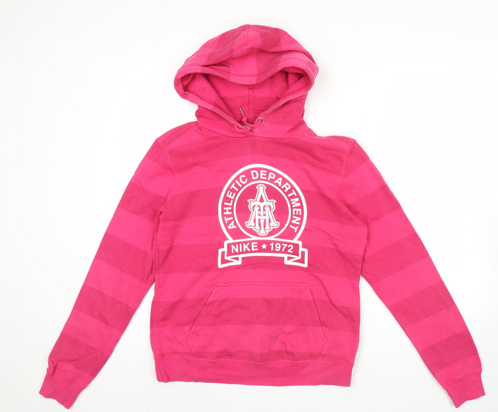 Nike Women’s Pink Hoodie Pullover Size L Graphic Athletic Dept 1972