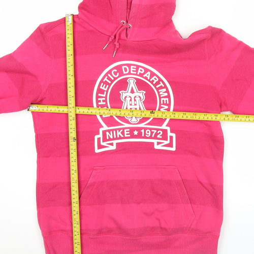 Nike Women’s Pink Hoodie Pullover Size L Graphic Athletic Dept 1972