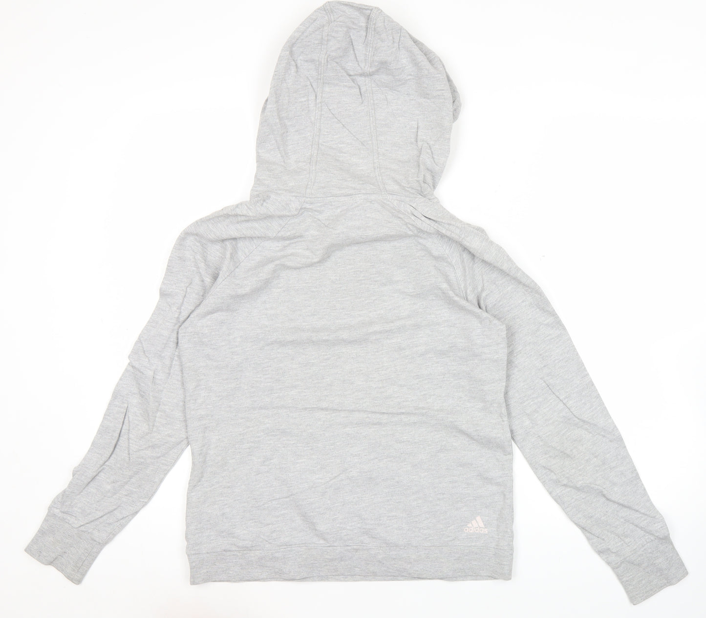 Adidas Womens Grey Hoodie Size 10 Pullover Long Sleeve Logo