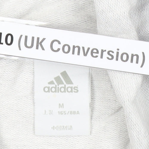 Adidas Womens Grey Hoodie Size 10 Pullover Long Sleeve Logo
