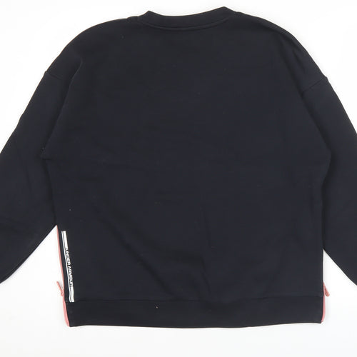 Under Armour Women Black M Sweatshirt Crew Neck Logo Athletic Casual