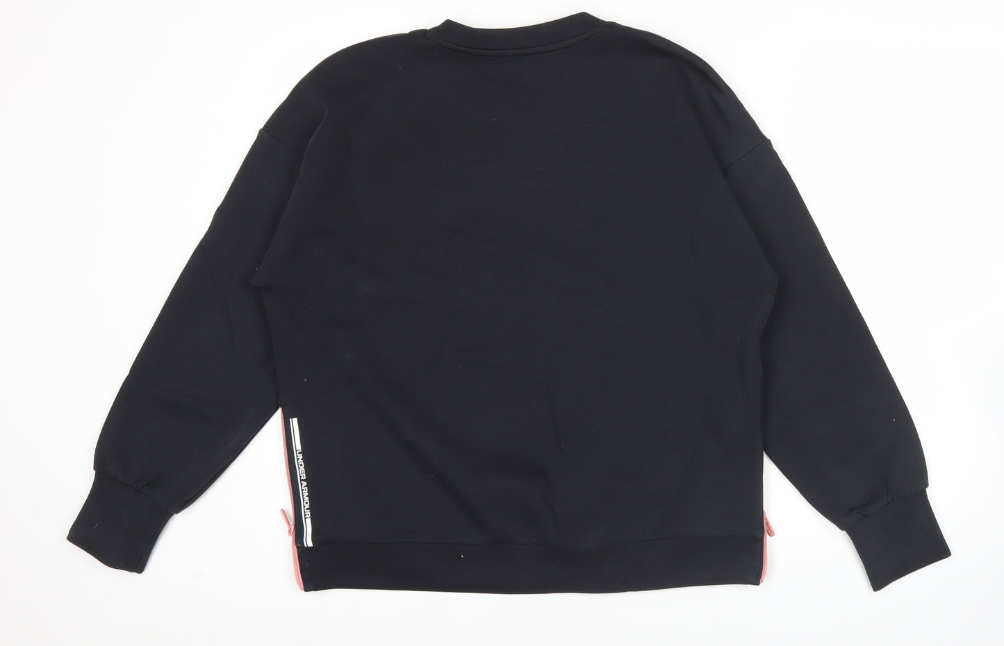 Under Armour Women Black M Sweatshirt Crew Neck Logo Athletic Casual