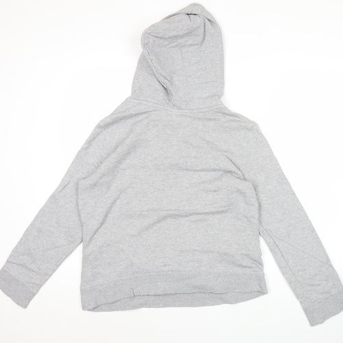 Adidas Womens Grey Trefoil Hoodie Pullover Size 8 UK Logo Sportswear