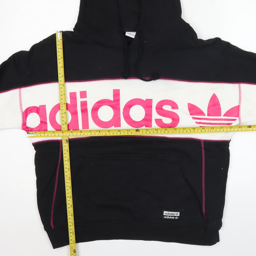 Adidas Womens Black & White Hoodie Size 8 Pullover Cotton