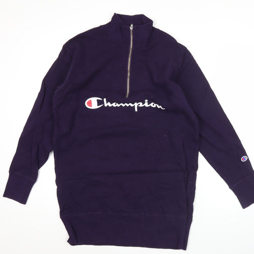 Champion Women’s Purple Medium 1/4 Zip Logo Sweatshirt