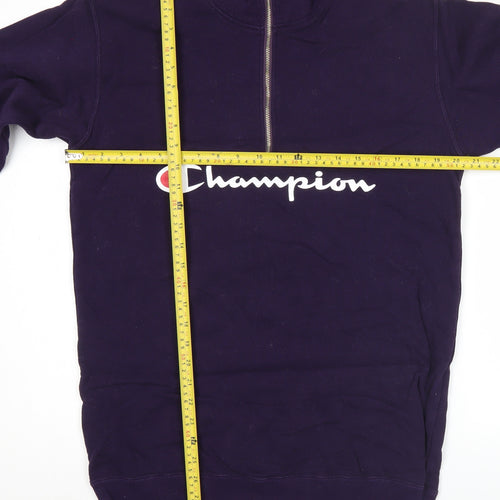 Champion Women’s Purple Medium 1/4 Zip Logo Sweatshirt