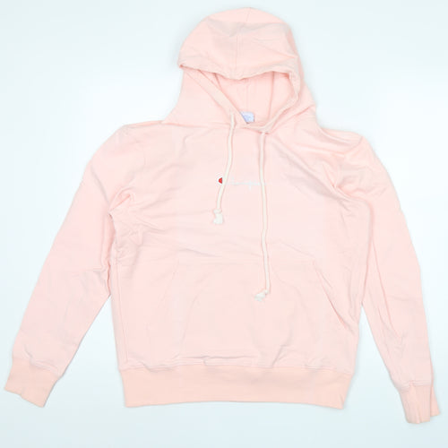 Champion Women’s Pink Pullover Hoodie Size L Logo Sportswear