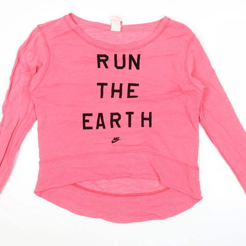 Nike Women's Pink Long Sleeve Lightweight Sweatshirt Size 12