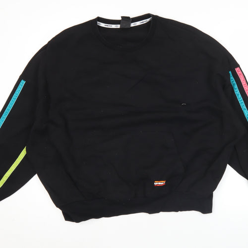 Umbro Womens Black Size 12 Pullover Sweatshirt Logo Graphic
