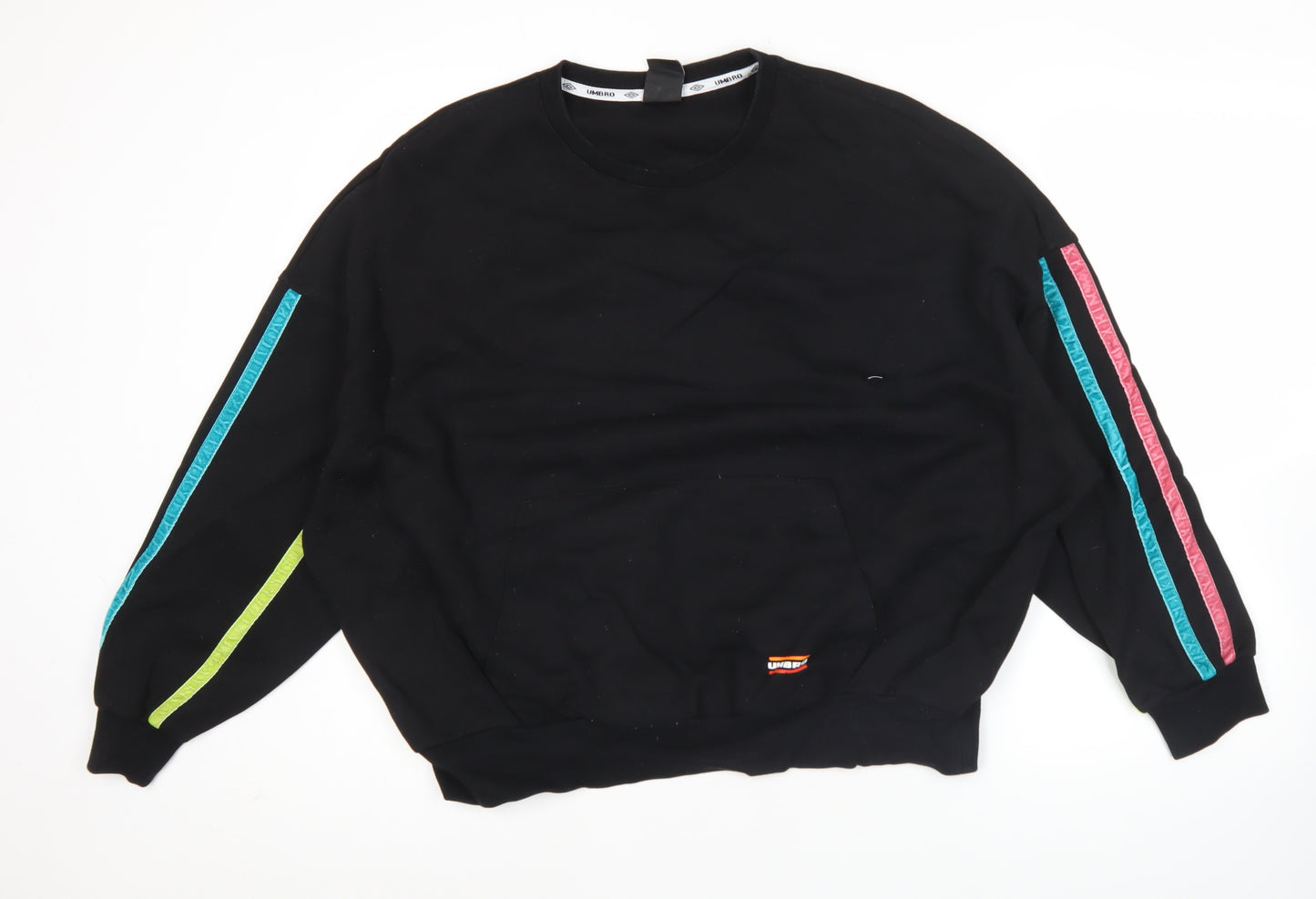 Umbro Womens Black Size 12 Pullover Sweatshirt Logo Graphic