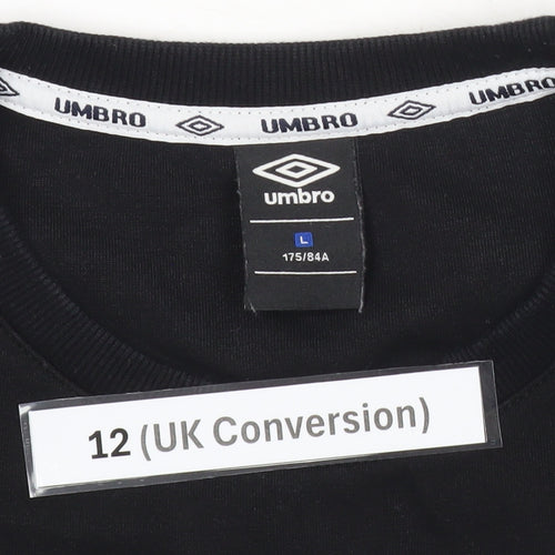 Umbro Womens Black Size 12 Pullover Sweatshirt Logo Graphic