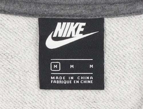Nike Womens Grey Medium 1/2 Zip Sweatshirt Hoodie Cotton Blend