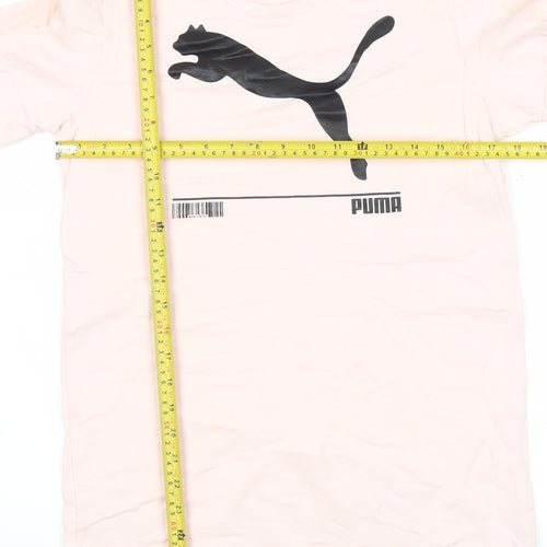 Puma Womens Pink XS Tunic Sweatshirt Long Sleeve Logo Sportswear