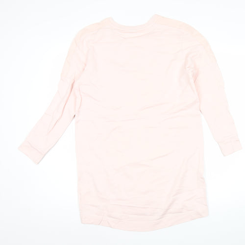 Puma Womens Pink XS Tunic Sweatshirt Long Sleeve Logo Sportswear