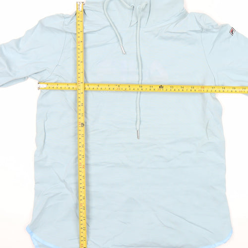 Fila Women’s Blue Pullover Hoodie UK 12 Long Sleeve White Line Logo