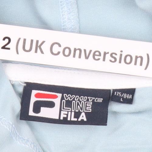 Fila Women’s Blue Pullover Hoodie UK 12 Long Sleeve White Line Logo