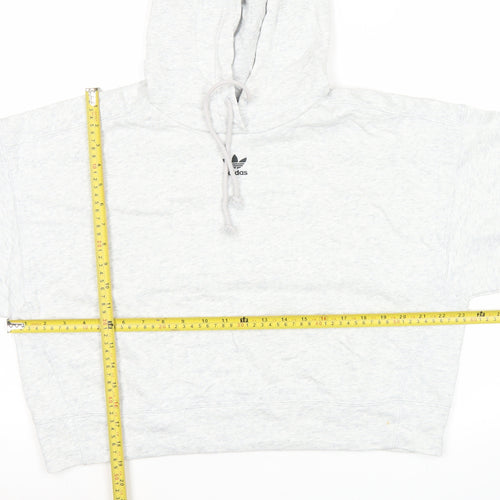 Adidas Women’s Grey Pullover Hoodie Size 10 UK Relaxed Fit Logo