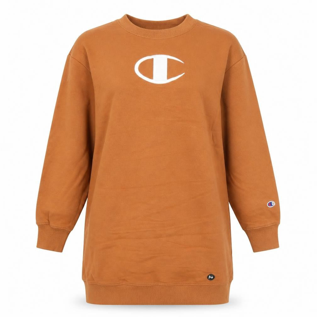 Champion Women's Brown XS Pullover Sweatshirt Dress Logo Long Sleeve