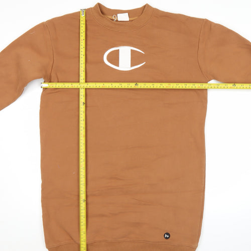 Champion Women's Brown XS Pullover Sweatshirt Dress Logo Long Sleeve