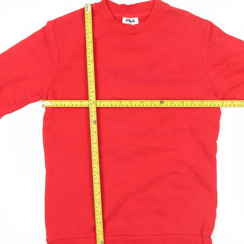 Fila Women’s Red Pullover Sweatshirt Size 8 Logo Casual Long Sleeve