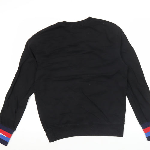 Champion Mens Black Small Sweatshirt Pullover Crew Neck Logo