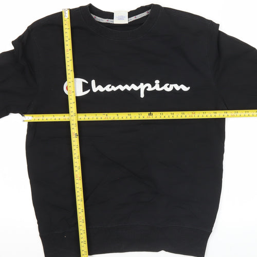 Champion Mens Black Small Sweatshirt Pullover Crew Neck Logo