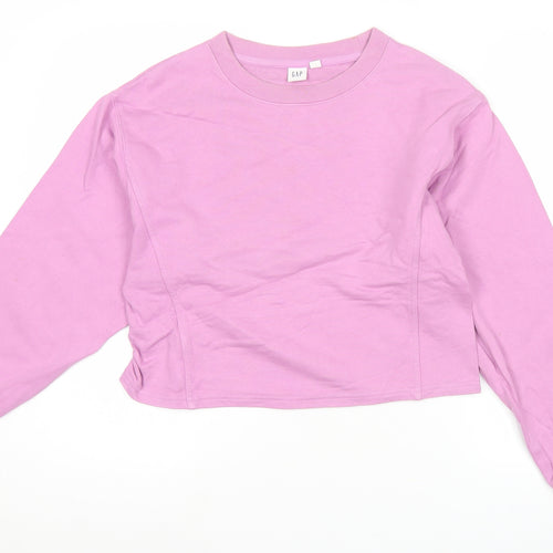 GAP Womens Pink 2XS Pullover Sweatshirt Crew Neck Long Sleeve