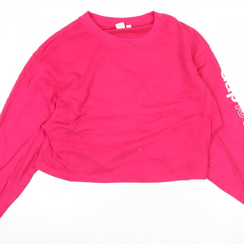 GAP Women’s Pink Logo Cropped Sweatshirt Medium Long Sleeve Cotton