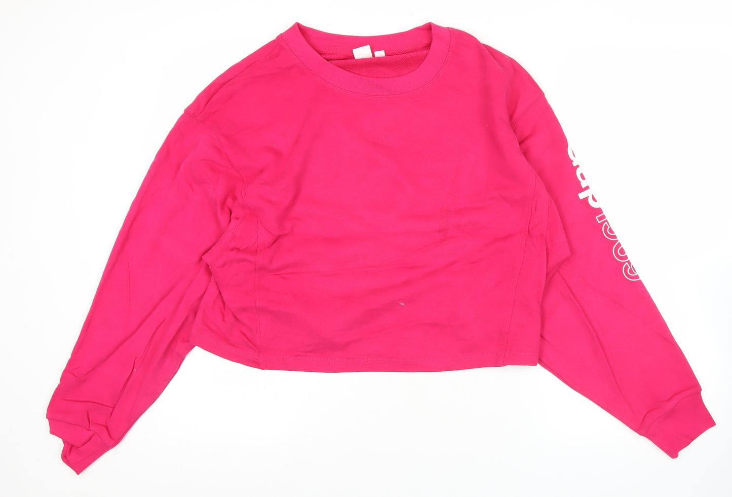 GAP Women’s Pink Logo Cropped Sweatshirt Medium Long Sleeve Cotton