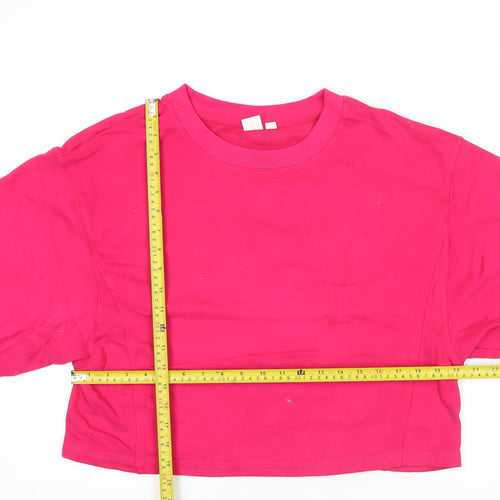 GAP Women’s Pink Logo Cropped Sweatshirt Medium Long Sleeve Cotton