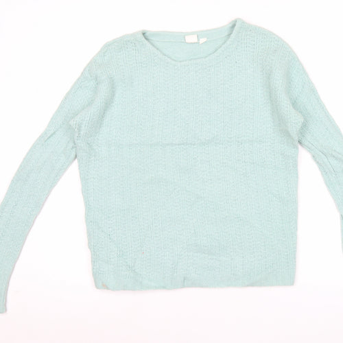 GAP Womens Green Cable-Knit Crew Neck Pullover Jumper XS