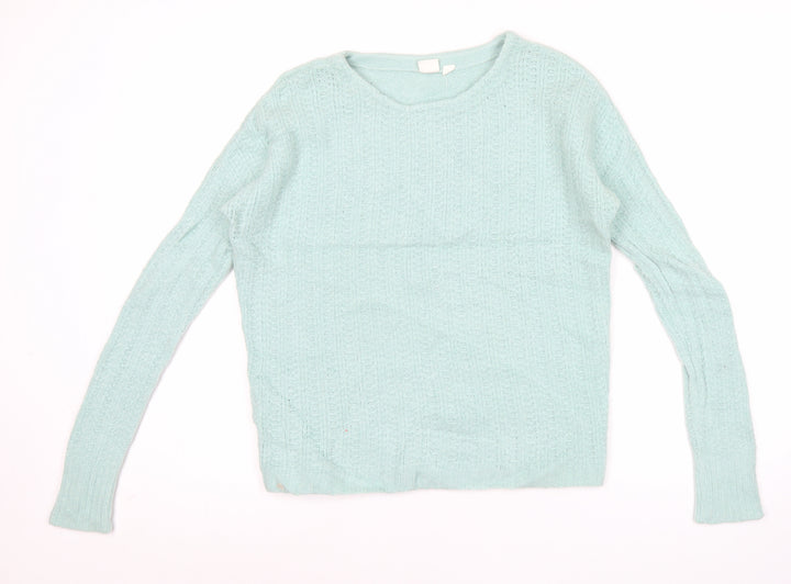GAP Womens Green Cable-Knit Crew Neck Pullover Jumper XS