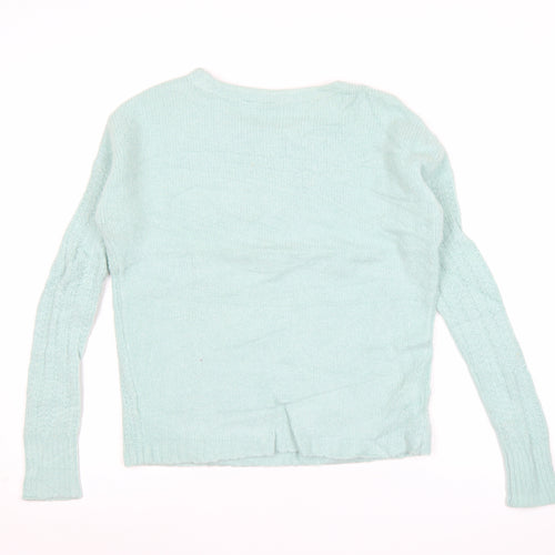 GAP Womens Green Cable-Knit Crew Neck Pullover Jumper XS