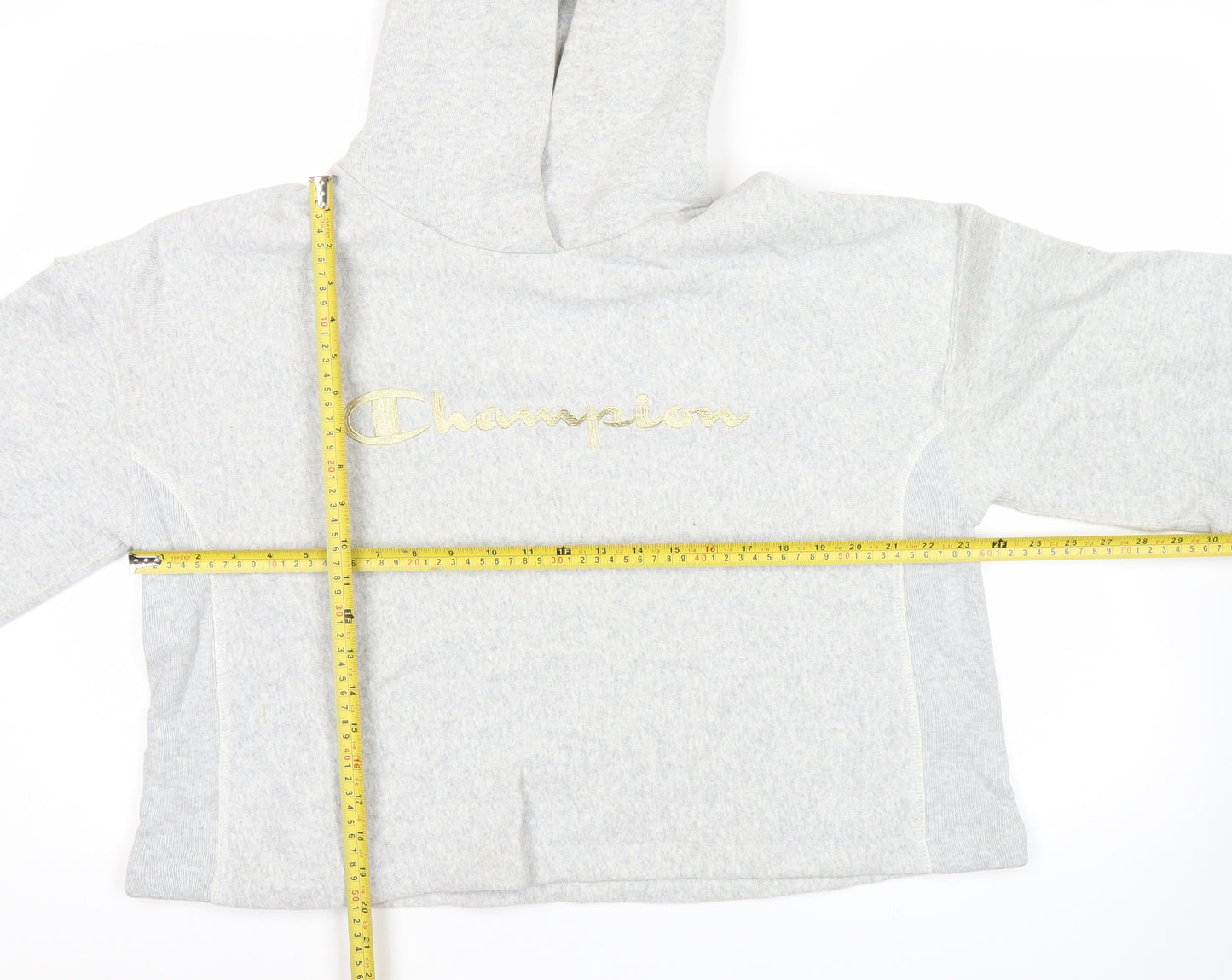 Champion Women’s Grey Pullover Hoodie Large Relaxed Fit Logo