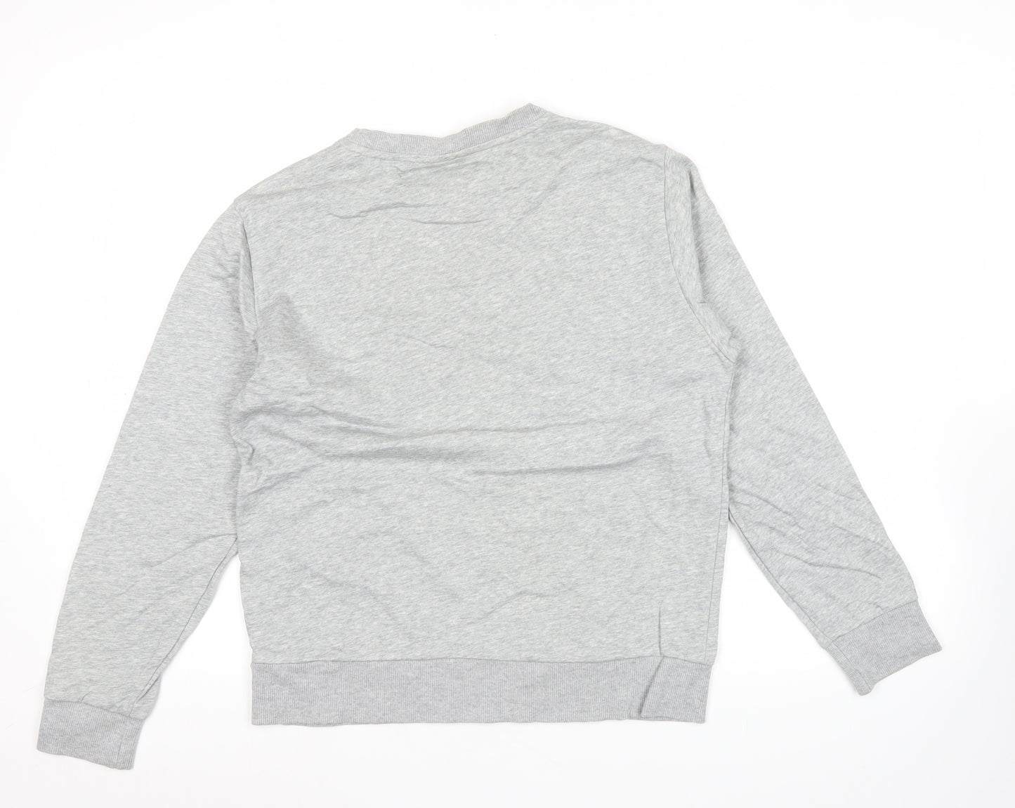 Fila Mens Grey Crew Neck Logo Sweatshirt Pullover Size M