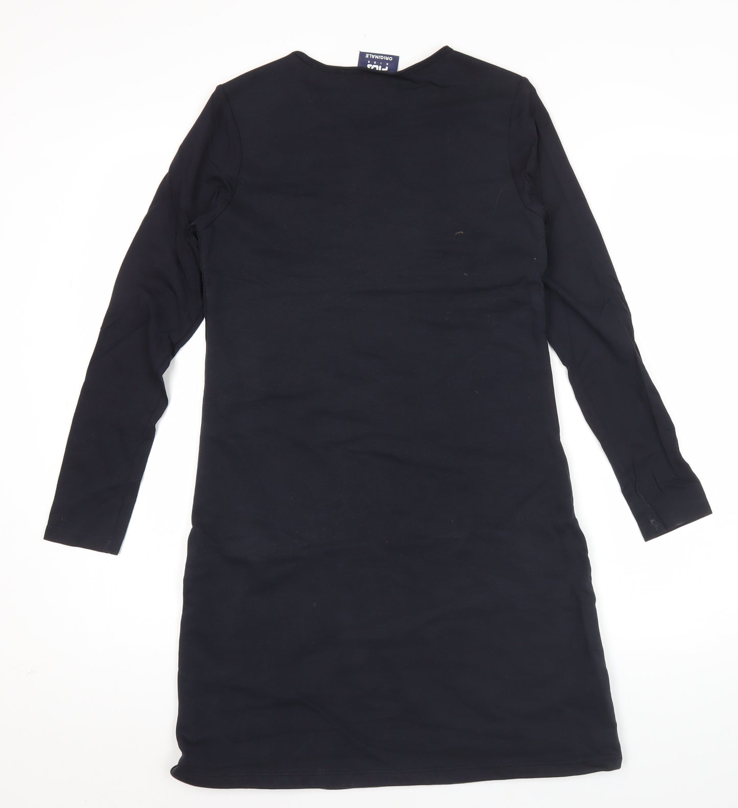 Fila Teens Black Cotton Blend Long Sleeve T-Shirt Dress Size 6