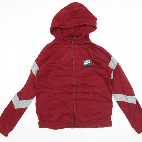 Nike Teens Red Full Zip Hoodie XL 80cm Logo Sports Casual
