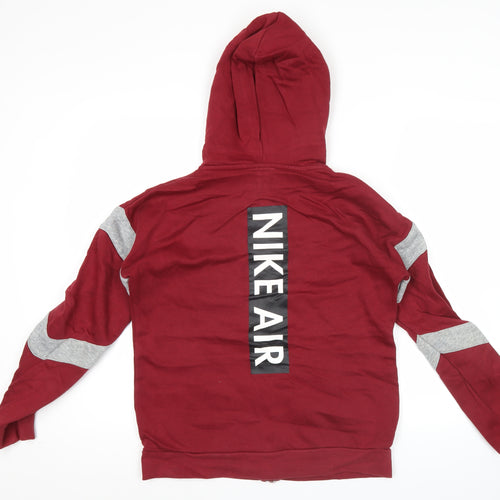 Nike Teens Red Full Zip Hoodie XL 80cm Logo Sports Casual