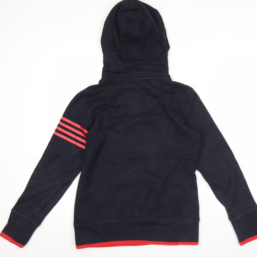 Fila Womens Black Henley Hoodie Size 12 Hooded Sweatshirt