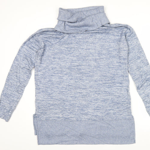 GAP Women’s Blue Knit Pullover Jumper Size M Cowl Neck Long Sleeve