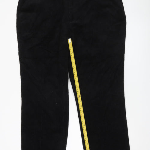 Lincoln Men's Black Corduroy Straight Leg Trousers 40W 29L