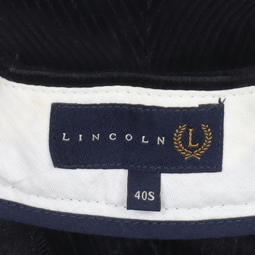 Lincoln Men's Black Corduroy Straight Leg Trousers 40W 29L