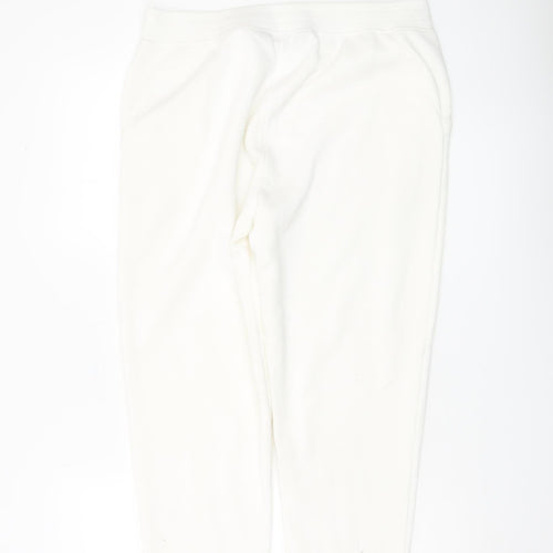 Bonmarché Women’s White Size 12 Drawstring Sweatpants Fleece Trousers