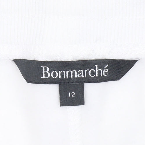 Bonmarché Women’s White Size 12 Drawstring Sweatpants Fleece Trousers