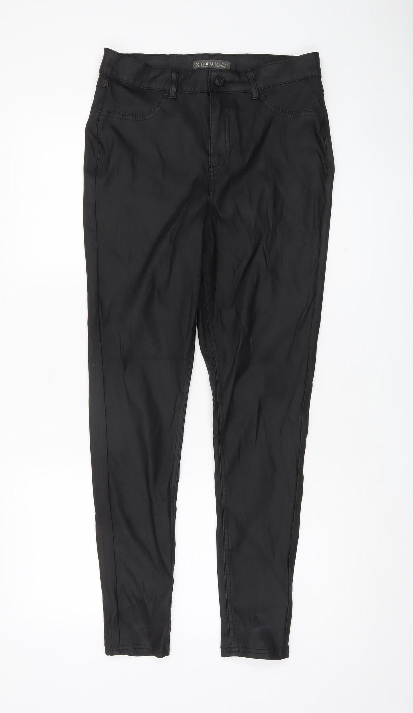 Denim Co Womens Black Size 10 Slim Fit Skinny Trousers Work Casual