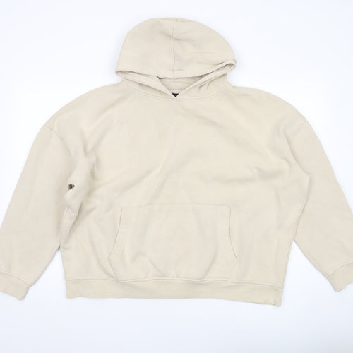 PrettyLittleThing Women’s Beige Pullover Hoodie Size M Graphic Print