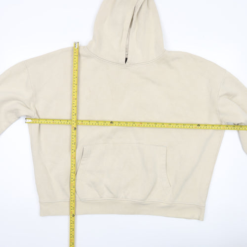 PrettyLittleThing Women’s Beige Pullover Hoodie Size M Graphic Print