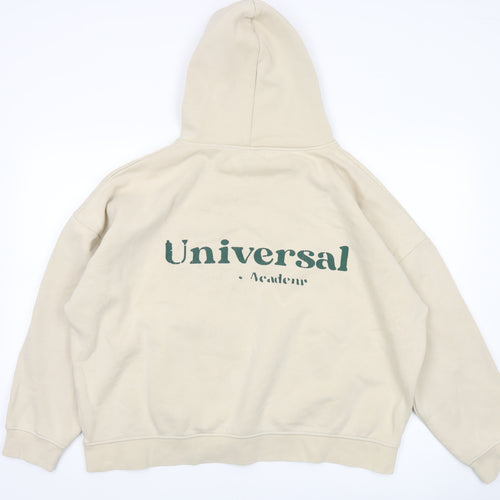 PrettyLittleThing Women’s Beige Pullover Hoodie Size M Graphic Print