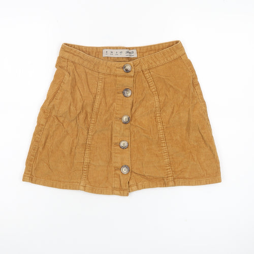 Denim Co Women Brown Corduroy A-Line Short Skirt UK 8