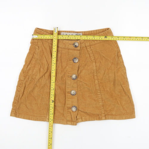 Denim Co Women Brown Corduroy A-Line Short Skirt UK 8